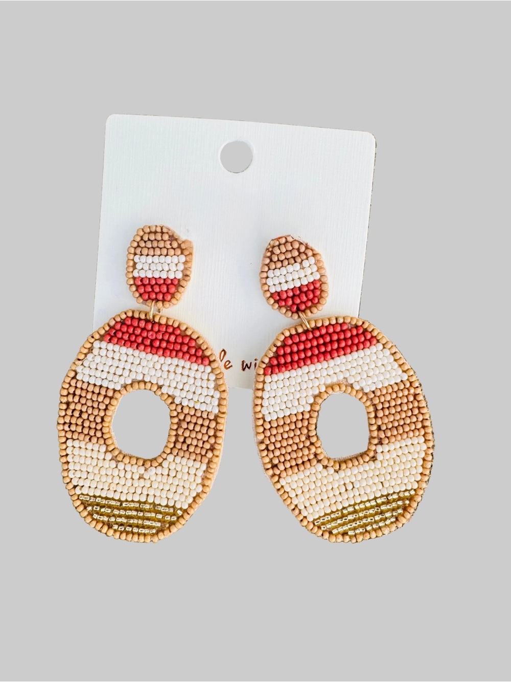 Frida Stripe Donut Beaded Earrings